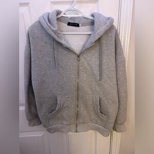 Grey zip up hoodie